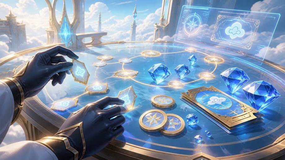 MLBB Beyond the Clouds Cloud Coupons、Weekly Diamond Pass 與 Diamonds 規劃圖