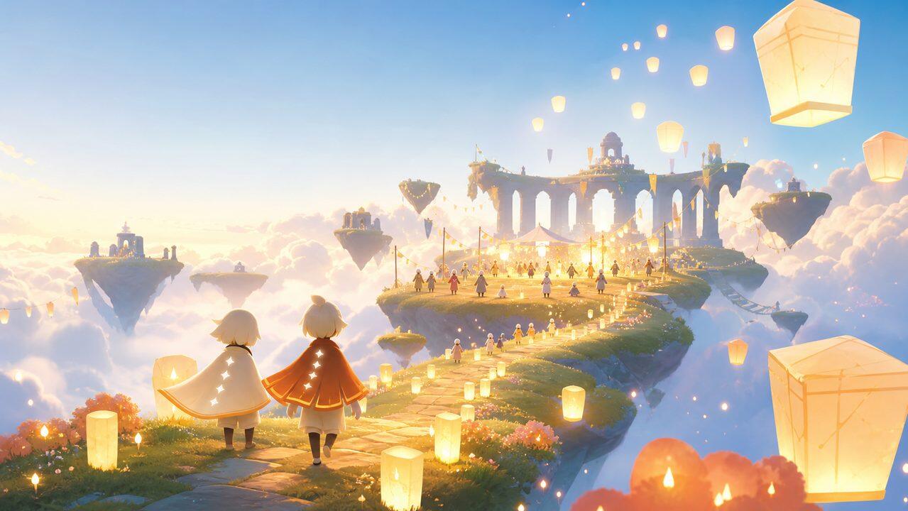 Sky: Children of the Light July 2026 anniversary candle route with glowing lanterns and floating islands