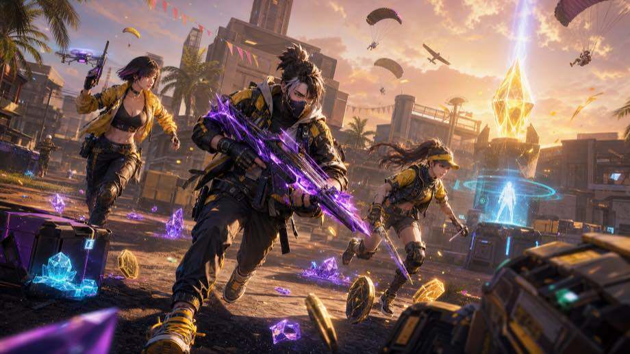 Escouade Free Fire OB54 accomplissant des quêtes anniversaire avec des armes éveillées